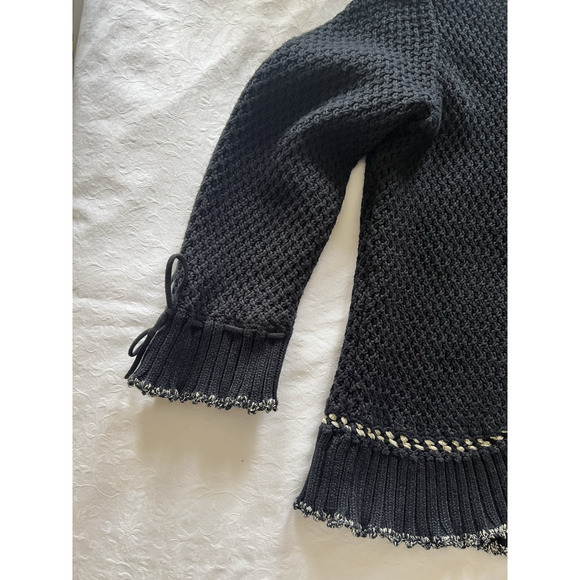 Ruby Road Sweater Cardigan-Women's Large/ Ex-Large- Black w/ Gold Trim - Picture 10 of 12